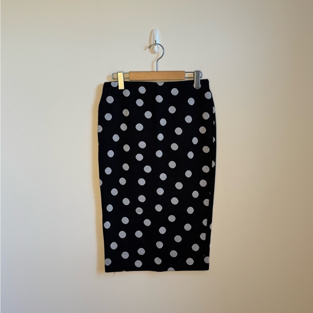Zara Black Polka Dot Pencil Skirt